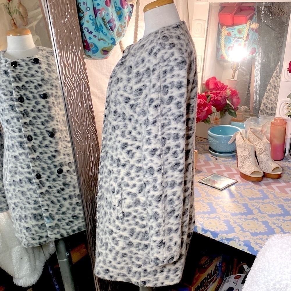 🌷CLEMENTS Ribeiro🌷Leopard Print Wool Coat - Picture 6 of 11